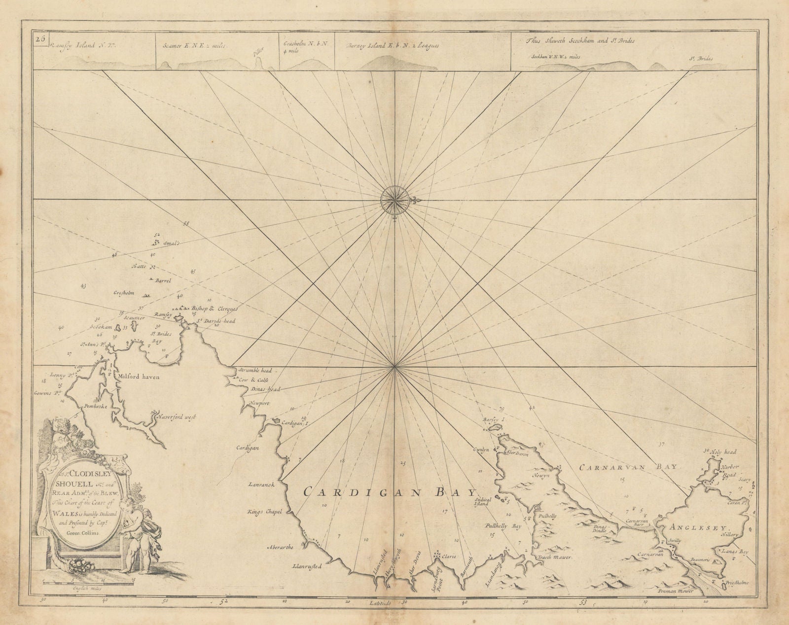 Coast of Wales sea chart. Cardigan Bay. Pembrokeshire Coast. COLLINS 1723 map